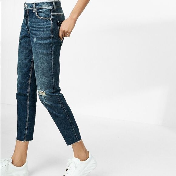 ✨HP✨High Waisted Cropped Girlfriend Jeans✨ - Picture 4 of 4